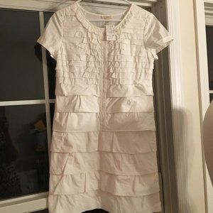 J Crew 4 white cotton ruffled dress NWT